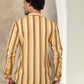Men's Yellow Striped Short Kurtas