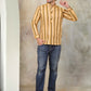 Men's Yellow Striped Short Kurtas