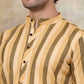 Men's Yellow Striped Short Kurtas