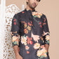 Men's Printed Pure Cotton Kurtas ( KO 5079Black )