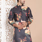 Men's Printed Pure Cotton Kurtas ( KO 5079Black )