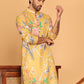 Men's Animal Printed Pure Cotton Straight Kurtas. ( KO 5079 Mustard )