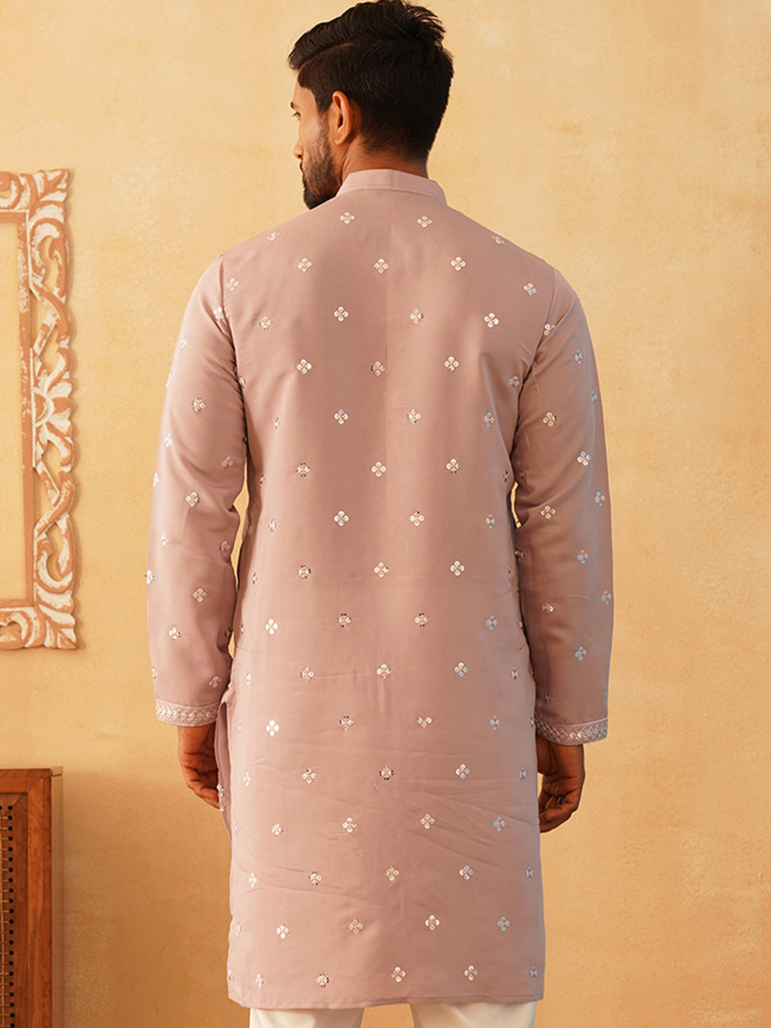 Embroidered & Sequin Cotton Blend Kurtas