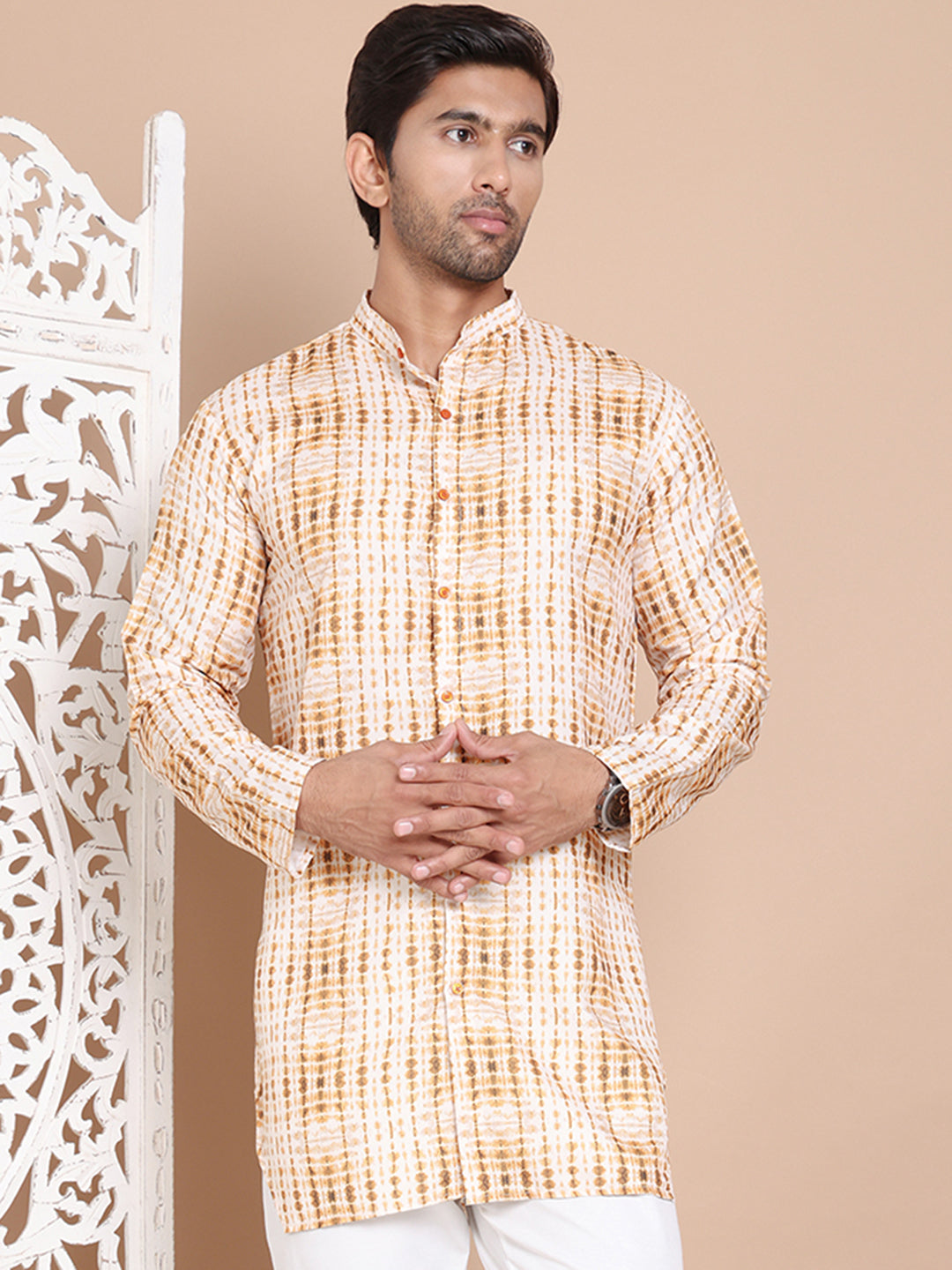 Printed Front Open Kurtas ( KO 5090Mustard )