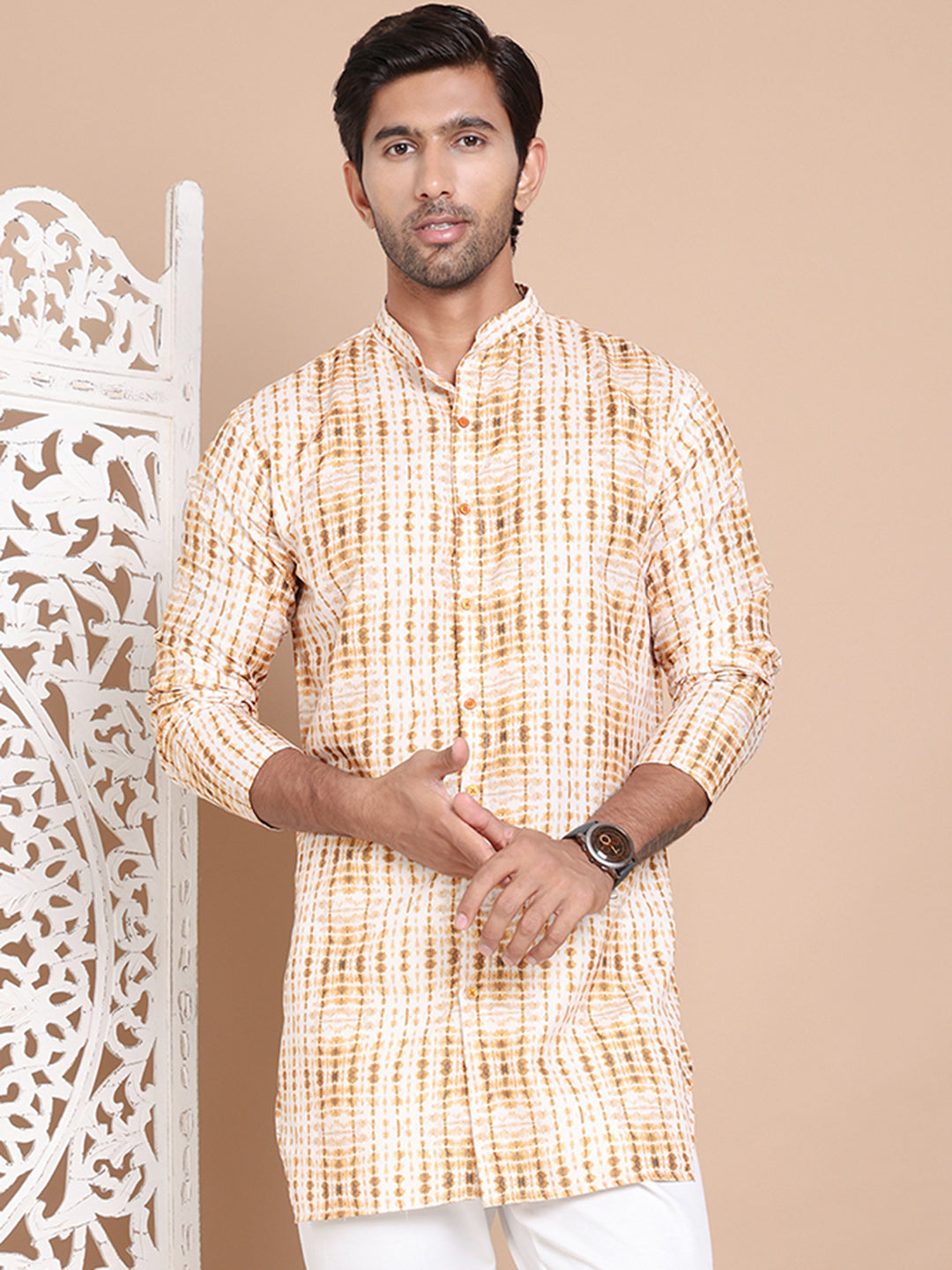 Printed Front Open Kurtas ( KO 5090Mustard )