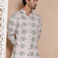 Printed Front Open Kurtas ( KO 5090Olive )