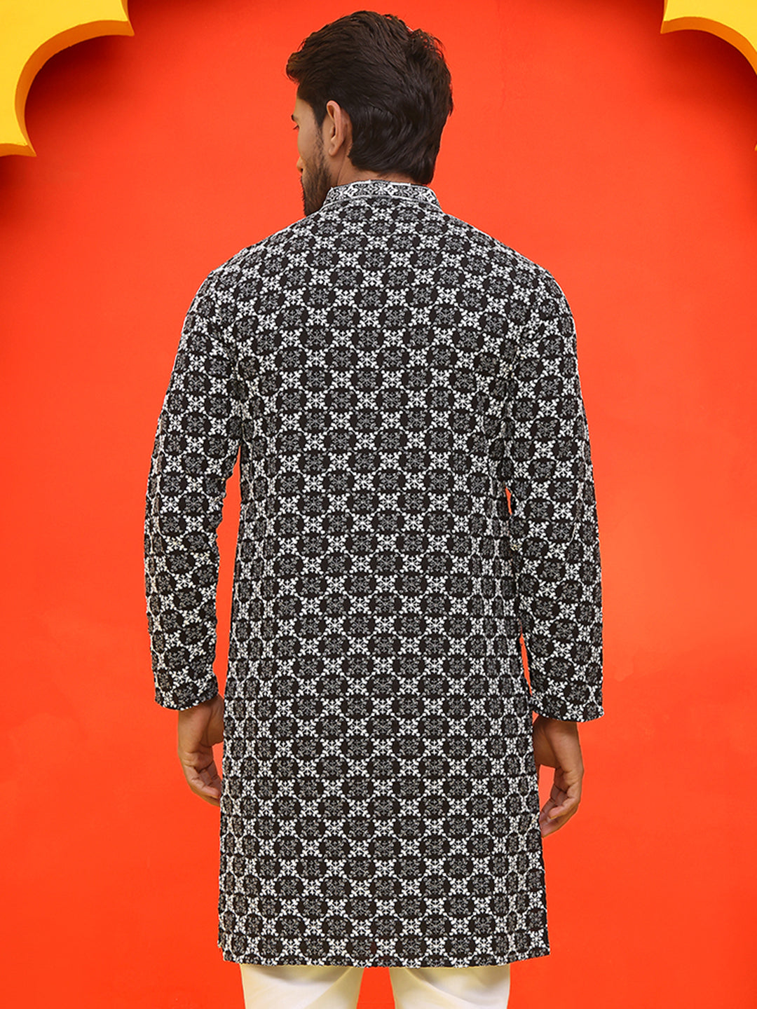 Embroidered Kurtas for Men ( KO 5092 Black ) [FF] [L-16-5-4]