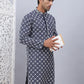 Embroidered & Sequins Kurtas for Men. ( KO 5092Navy )