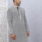 Men's Black Chikankari Embroidered and Sequence Kurtas