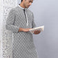 Men's Black Chikankari Embroidered and Sequence Kurtas