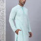 Men's Sky Blue Chikankari Embroidered and Sequence Kurtas