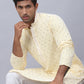 Men's Yellow Chikankari Embroidered and Sequence Kurtas