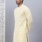 Men's Yellow Chikankari Embroidered and Sequence Kurtas