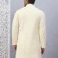 Men's Yellow Chikankari Embroidered and Sequence Kurtas