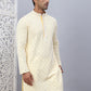 Men's Yellow Chikankari Embroidered and Sequence Kurtas
