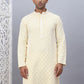 Men's Yellow Chikankari Embroidered and Sequence Kurtas