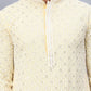 Men's Yellow Chikankari Embroidered and Sequence Kurtas