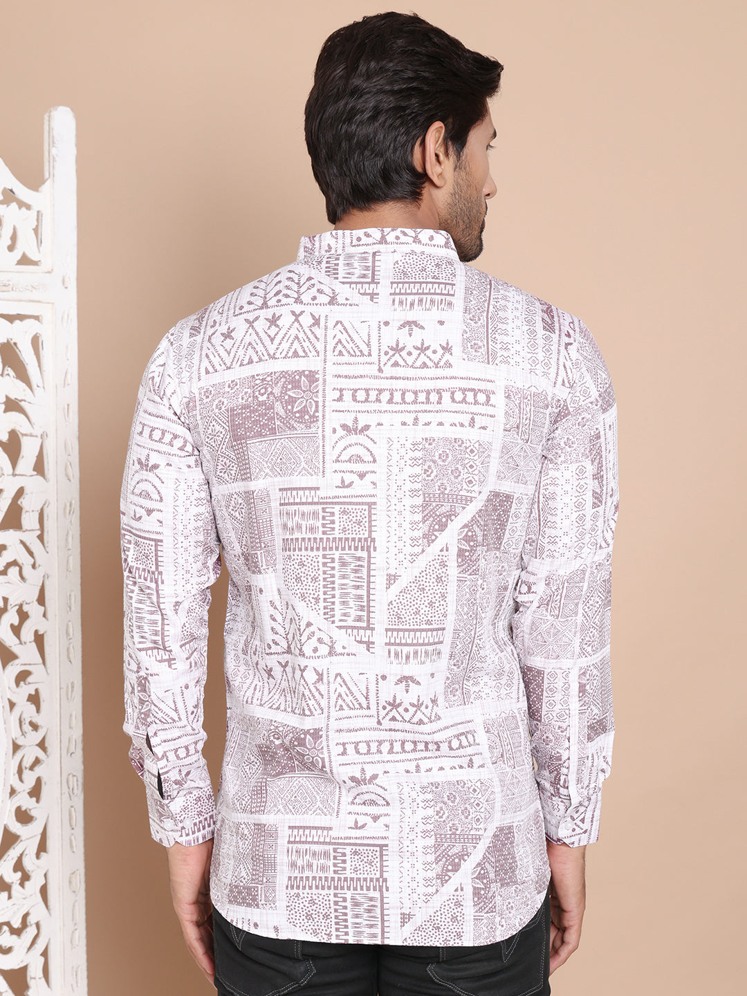Geometric Printed Short Kurta ( KO 5095Brown )