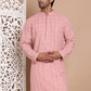 Sequin Embroidered Pure Cotton Kurtas ( KO 5096Peach )