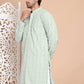 Sequin Embroidered Pure Cotton Kurtas ( KO 5096Pista )