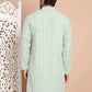 Sequin Embroidered Pure Cotton Kurtas ( KO 5096Pista )