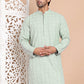 Sequin Embroidered Pure Cotton Kurtas ( KO 5096Pista )