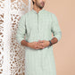 Sequin Embroidered Pure Cotton Kurtas ( KO 5096Pista )