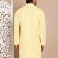 Sequin Embroidered Pure Cotton Kurtas ( KO 5096Yellow )