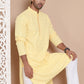 Sequin Embroidered Pure Cotton Kurtas ( KO 5096Yellow )