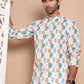 Printed and Emrbroidered Kurtas ( KO 5097Off-White )