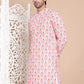 Printed and Emrbroidered Kurtas ( KO 5097Peach )