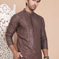 Embroidered and Sequence Kurta For Men. ( KO 5098Coffee ) [FF] [J-2-3]