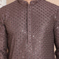 Embroidered and Sequence Kurta For Men. ( KO 5098Coffee ) [FF] [J-2-3]