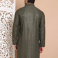 Embroidered and Sequence Kurta For Men. ( KO 5098Mehndi ) [FF] [J-2-3]