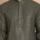Embroidered and Sequence Kurta For Men. ( KO 5098Mehndi ) [FF] [J-2-3]