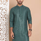 Embroidered and Sequence Kurta For Men. ( KO 5098Olive )