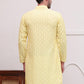 Embroidered Cotton Kurtas ( KO 5099Lemon )