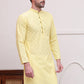 Embroidered Cotton Kurtas ( KO 5099Lemon )