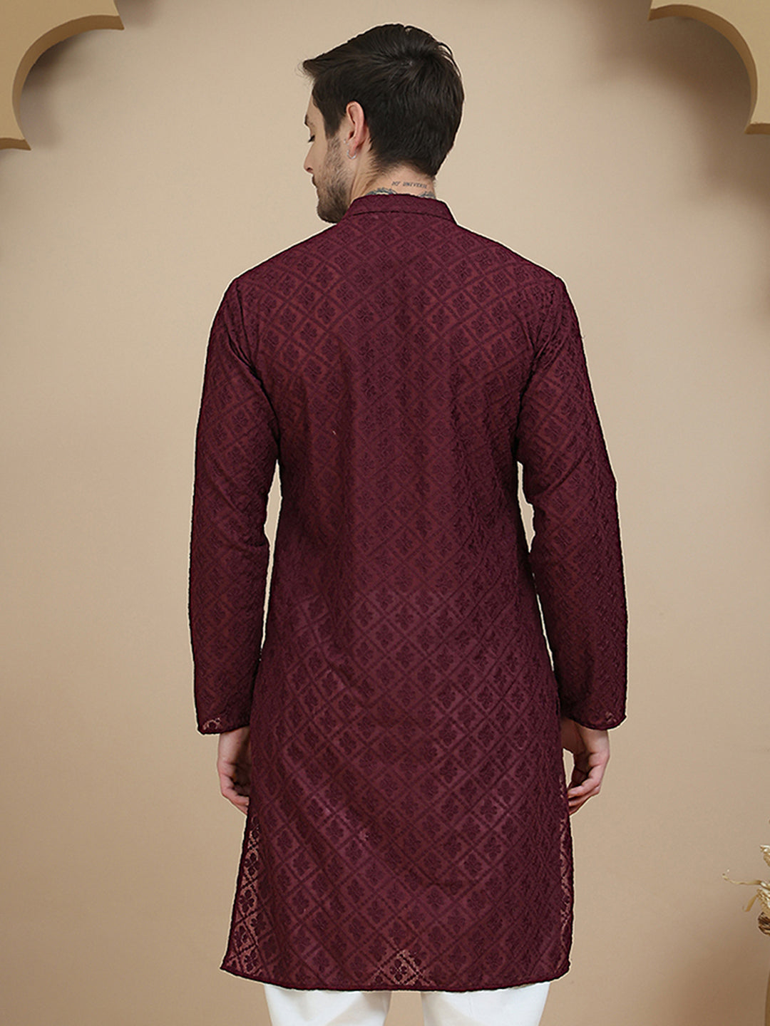 Embroidered Cotton Kurtas ( KO 5099 Purple )