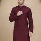 Embroidered Cotton Kurtas ( KO 5099 Purple )