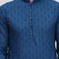 Embroidered Cotton Kurtas ( KO 5099Teal )