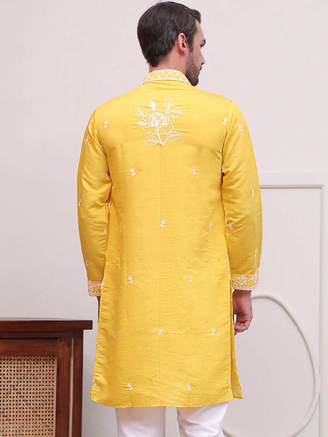 Floral Embroidered Kurtas ( KO 5100Yellow )