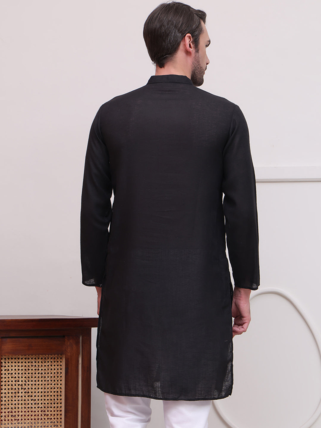 Pure Cotton Solid Kurtas ( KO 5101Black )