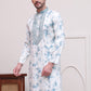 Stone Print With Embroidered kurtas ( KO 5102Sky )