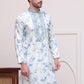 Stone Print With Embroidered kurtas ( KO 5102Sky )