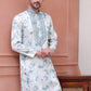 Stone Print With Embroidered kurtas ( KO 5102Sky )