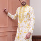 Stone Print With Embroidered kurtas ( KO 5102Yellow )