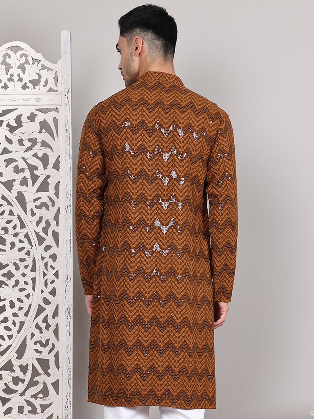 Sequin & Embroidered Kurtas ( KO 5107Mustard )