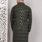 Sequin & Embroidered Kurtas ( KO 5107Olive )