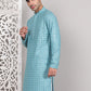 Viscose Sequins and Embroidered Kurtas for Men ( KO 5108Blue )